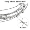 YXJSTO Real Barbed Wire 1320FT, 4 Point Barbed Wire Roll