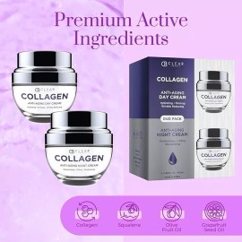 Clair Beauty Collagen Day/Night Moisturizer -  Duo Set Value Pack