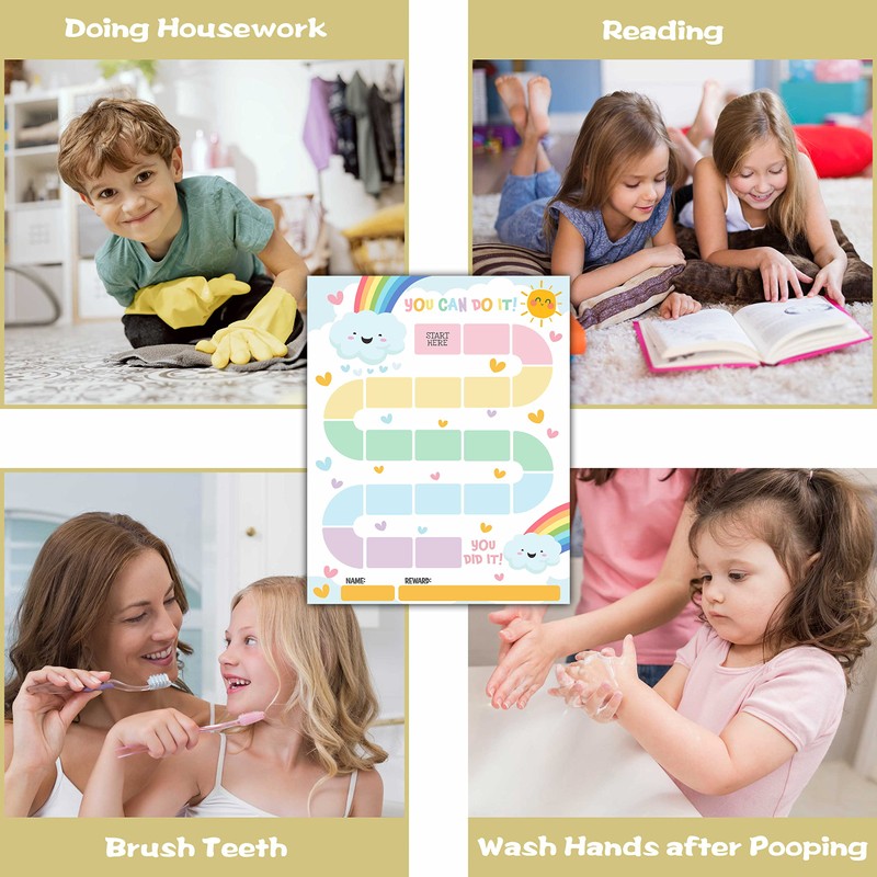 20 Rainbow Reward Chart with 432 Round Stickers, Incentive Behavior