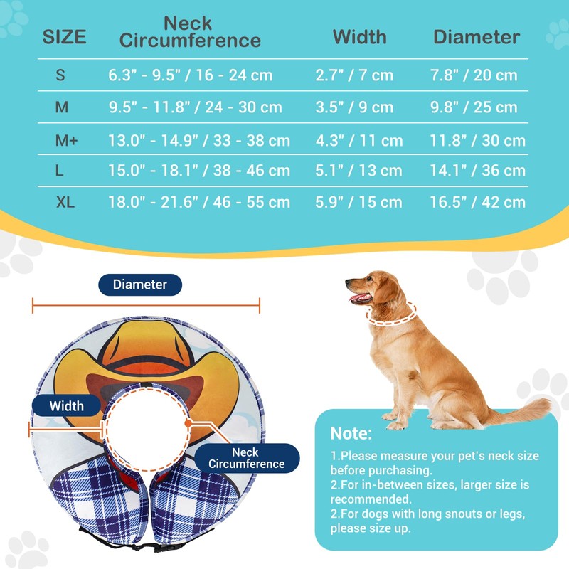 Avont Elizabeth Collar Float Type Inflatable Soft Dog Collar, Lightweight,