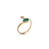 Koral Jewelry 14K Gold Plated Created Emerald Adjustable Spiral Midi