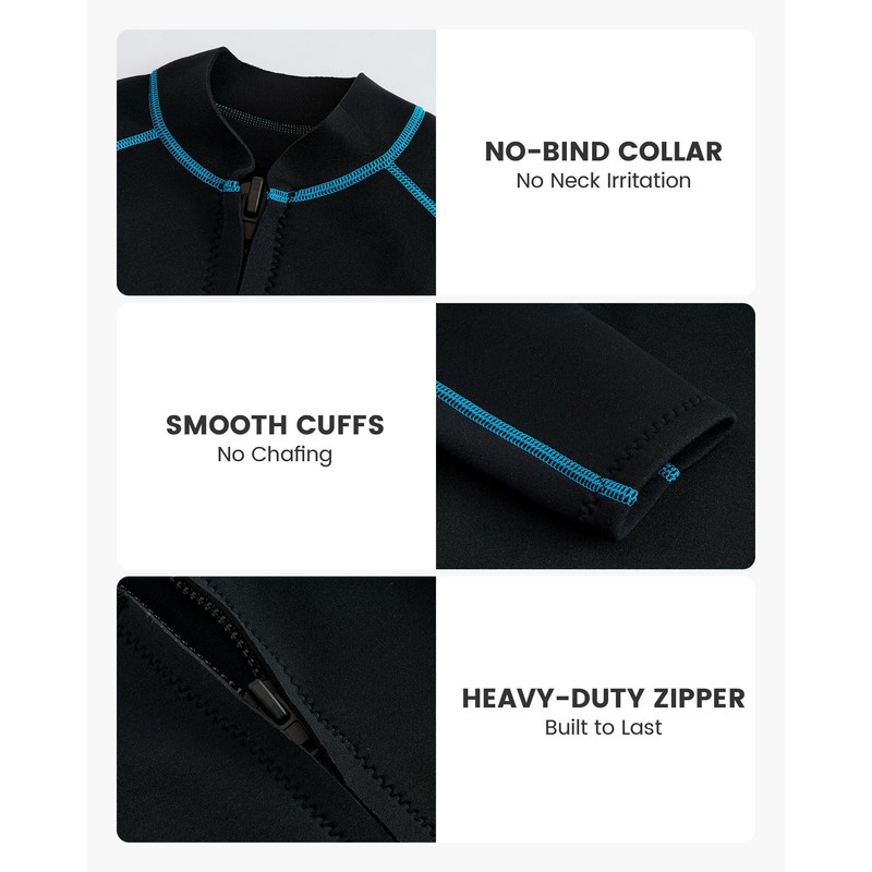 Owntop Women Wetsuit Top, 2mm Thermal Neoprene Jacket