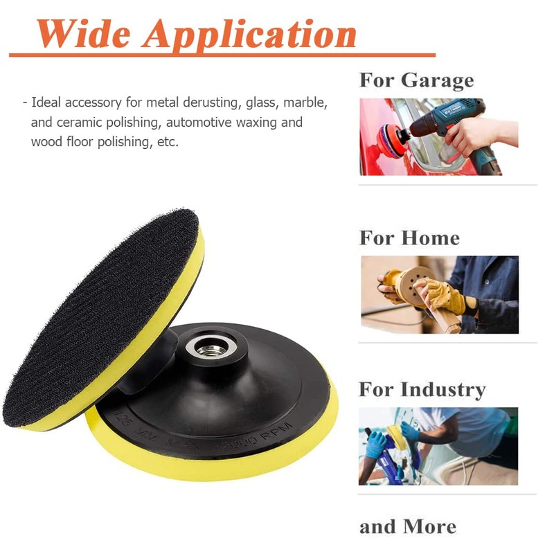 Mesee 2-Pack 5 Inch/125mm Hook and Loop Backing Pad with