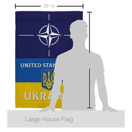 USA Decoration NATO Stand with Ukraine House Flag Pack Support Cause BLM Anti Racism Justice Revolution Movement Equality Social Our Troops Banner Small Garden Yard Gift, Made in USA