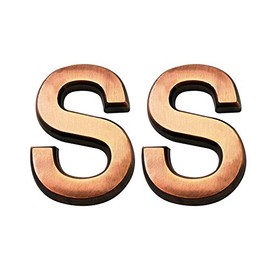 Cobata 2.75 Inch Adhesive House Numbers, Mailbox numbers, Street Door Numbers, Self-stick Address Signs for Apartments, Double Bronze Letter S