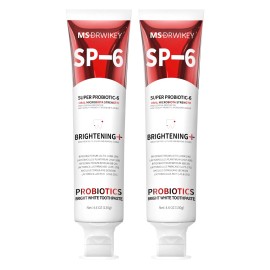 MSDRWIKEY SP-6 6-Probiotic Whitening Toothpaste & Brighten &  Oral Health 2-Pack