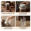 KIGI Glass Coffee Canister for Ground Coffee with One-Way CO2