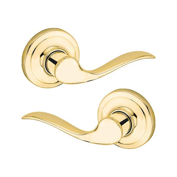 Tustin Hall/Closet Lever with Microban Antimicrobial Protection in Polished Brass