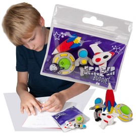Erazer Buddies - Space from Deluxebase. Space Rubber Eraser Stationary Set for School. Novelty and Fun Erasers for School and Office Desk Accessories. Great Space School Supplies and Party Favors.