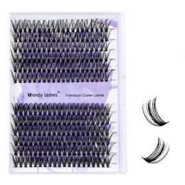 Lash Clusters Wispy Individual Lashes Fluffy Thick Volume Eyelash Clusters DIY False Eyelashes D Curl Cluster Eyelash Extensions Comfortable Lash Extension for Beginners by WENDY LASHES(30/40-D-1620)