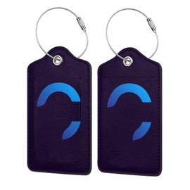 2 Pack Initial Luggage Tags for Suitcases, Colorful Letter Design Cruise Name Tags, Novelty Travel Bag Tags, Leather ID Label for Women Men Kids Girls Boys, Gradient Letter Letter C