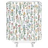 Floral Plant Shower Curtain Rustic Wildflower Retro Herbs Leaves Nature