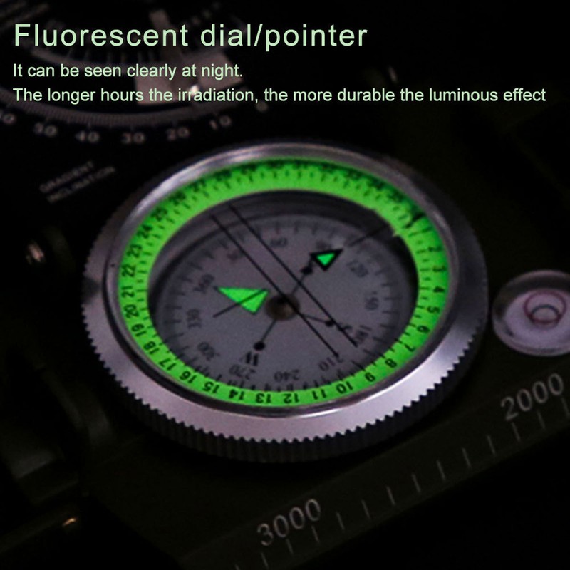 Compass Multifunctional Accurate Waterproof Hand Held Metal Compass for Hiking