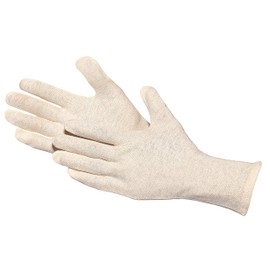 Jah Oekotex 2055 Cotton Gloves 12 Pairs Extra Heavy Natural Size 10