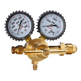 SPARC Premium Nitrogen Regulator For HVAC, Purge & More - 0-600PSI CGA 580 Inlet Inert Welding Gas Regulator - 1/4" SAE Flare Output LIFETIME USA Warranty