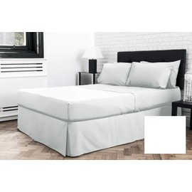 Small Single Bed 2'6" x 6'3" (30" x 75") Pleated BASE PLATFORM VALANCE Sheet (UNDER MATTRESS) (White)