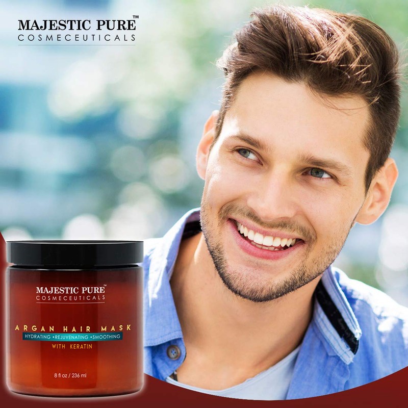 MAJESTIC PURE Argan Hair Mask with Keratin - Rejuvenating, Hydrating,