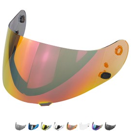 Everalo Compatible with Hjc Is 16 Visor - CS15 - FG15 - FS11 - HQ1 - TR1 - CLSP - CLST 2 - CSR1 - HJ09 - Helmet Visor Hj 09 - Anti-Scratch and Anti-Fog (Red)
