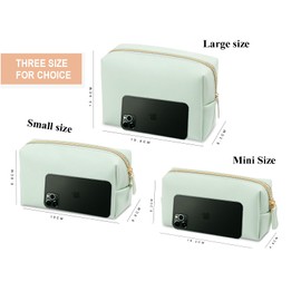 BRMM MIA Makeup Pouch, Fashionable, Cosmetics Pouch, Functional, Large Capacity, Waterproof, Small Items, Lightweight, Waterproof, Business Trips, Travel Cosmetic Bag, Pouch for Women, green, Small