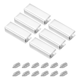 sourcing map Belt Buckle End Tip, 6 Pcs Zinc Alloy Zipper Clip Strap End Caps for Leather Sewing Decoration DIY Accessories (0.95 Inch, Silver Tone)