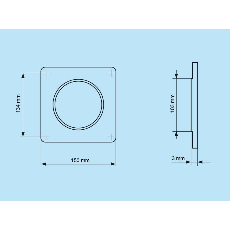 Wall Plate Cover PVC Round Exhaust Air Supply System Diameter
