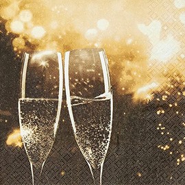 20 Napkins Ansto?en auf eine sch?ne Zeit | New Year's Eve | Wedding | Party | Celebration | Christmas | Table Decoration | Decoupage | Napkin Technique 33 x 33 cm