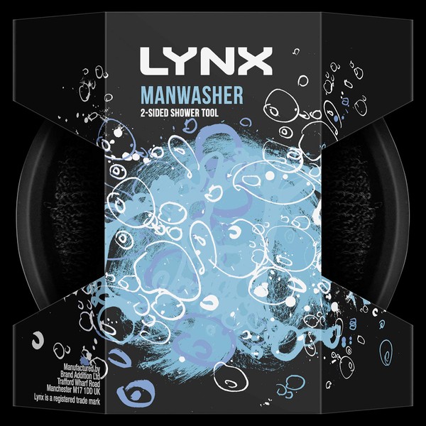 Lynx 2-Sided Shower Tool with 2 Scrubbing Options Manwasher Shower Sponge For a Better Clean