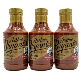 Arthur Bryants BBQ Sauce (Rich & Spicy) — BBQ Sauce Natural Spicy Flavor — Zesty & Bold Barbecue Flavor — Best BBQ Sauce for BBQ Lovers (18 Oz, Pack of 3)