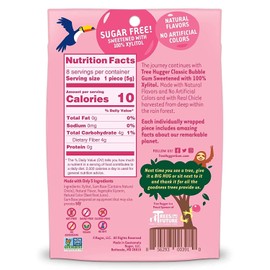 Tree Hugger Classic Bubble Gum Sweetened with 100% Tooth Friendly Xylitol, 1.4 oz /8 Pieces Per Bag (Pack of 3 Bags)