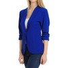 MINEFREE Women's 3/4 Ruched Sleeve Lightweight Work Office Blazer Jacket
