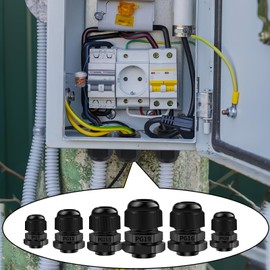 Ziamzra Cable Gland IP68 Waterproof PG9 Screw Connection with Seals Adjustable Cable Glands Cable Strain Relief for Junction Box Switch Box Outdoor Garden Pack of 25