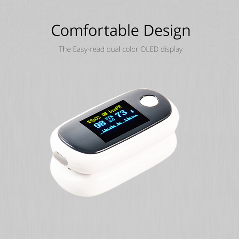 Fingertip Pulse Oximeter PVC Accurate Fast Spo2 Reading Rechargeable Portable