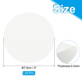 PATIKIL 3inch Circle Card Stock, 25Pcs Round Shape Cutouts Paper Thick Cardstock Coaster for DIY Craft Projects Classroom Bulletin Board Decor, White