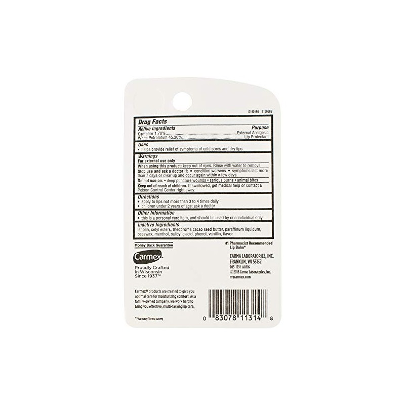 Carmex Bálsamo labial, 0.35 onzas, paquete de 2