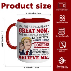 OXIASHANW Mug for Mother's Day, Warm Greeting to Great Mom Decorative Mug Decoration, Best Mom Ever Cup,Gifts from Son Daughter to Mom for Holiday Presents Mother's Day