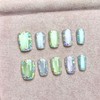 Cat Eye Fake Nails Short Square Press on Nails Spring