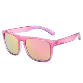 Long Keeper Polarised Sunglasses Men Women Retro Square Sunglasses For Driving Fishing Running Classic UV400 Protection (Pink Pink)