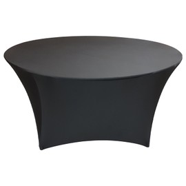Trimming Shop Spandex Tablecloth 5ft Round Shape Dry Bar Stretchable Table Cover for Wedding & Birthday Parties, Banquet, Home & Event Decoration, Black, 1pc