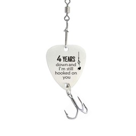 4th Wedding Anniversary Fishing Lure Gifts for Men 4 Year for Him 4th Year Wedding Anniversary Fisherman Gift for Husband or Boyfriend