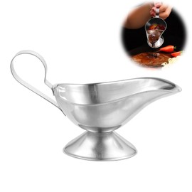 PAVIKE Sauce Pot, Sauce Container, Stainless Steel, Gravy Boat, Curry Pot, Stainless Steel Container, Condiment Plate, For Gravy Sauce, Kitchen Utensils, 8.8 fl oz (225 ml)
