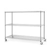 OUPES 3-Tier Storage Shelves Metal Wire Shelving Unit with Wheels,
