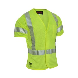 National Safety Apparel V00HA3VXL Flame Resistant Hi-Vis Mesh Safety Vest, Class 3, X-Large, Fluorescent Yellow
