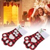 Christmas Stocking Dog Paw Shape Plaid Decorative Gift Bag Christmas