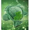 DolliBu Green Sea Turtle Stuffed Animal with Green Plush Shamrock
