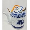 Large Teapot Blue and White Porcelain 64 OZ