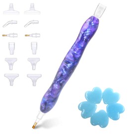 Praise V Do Resin Diamond Painting Art Drill Bead Stylus Tool Pen Kit Accessories, Diamond Painting Art Gem Rhinestone Picker Nail Art Cell Phone with Waxes Tips Spk Purple