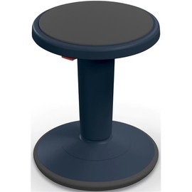 Pemberly Row 14-18" Plastic Hierarchy Height Adjustable Grow Short Stool in Navy