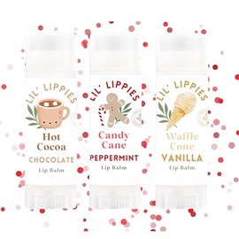 Lip Balm For Kids - Christmas Stocking Stuffer chapstick for toddler, teen and tween (A Holiday Trio)