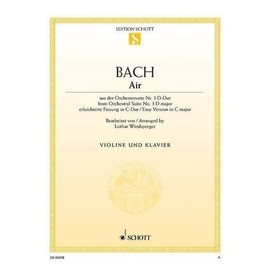 Air: from the Orchestral Suite No. 3 in D major (easy version in C major). BWV 1068. violin and piano.