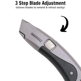 Teng Tools Heavy Duty Non-Slip Utility Knife/Box Cutters with Retractable Blade - 710N